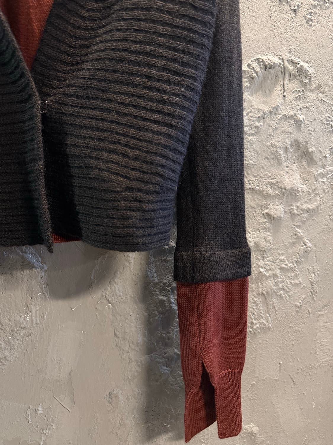 F 시스템 SYSTEM 레이어드 니트 가디건 브라운 상품이미지2