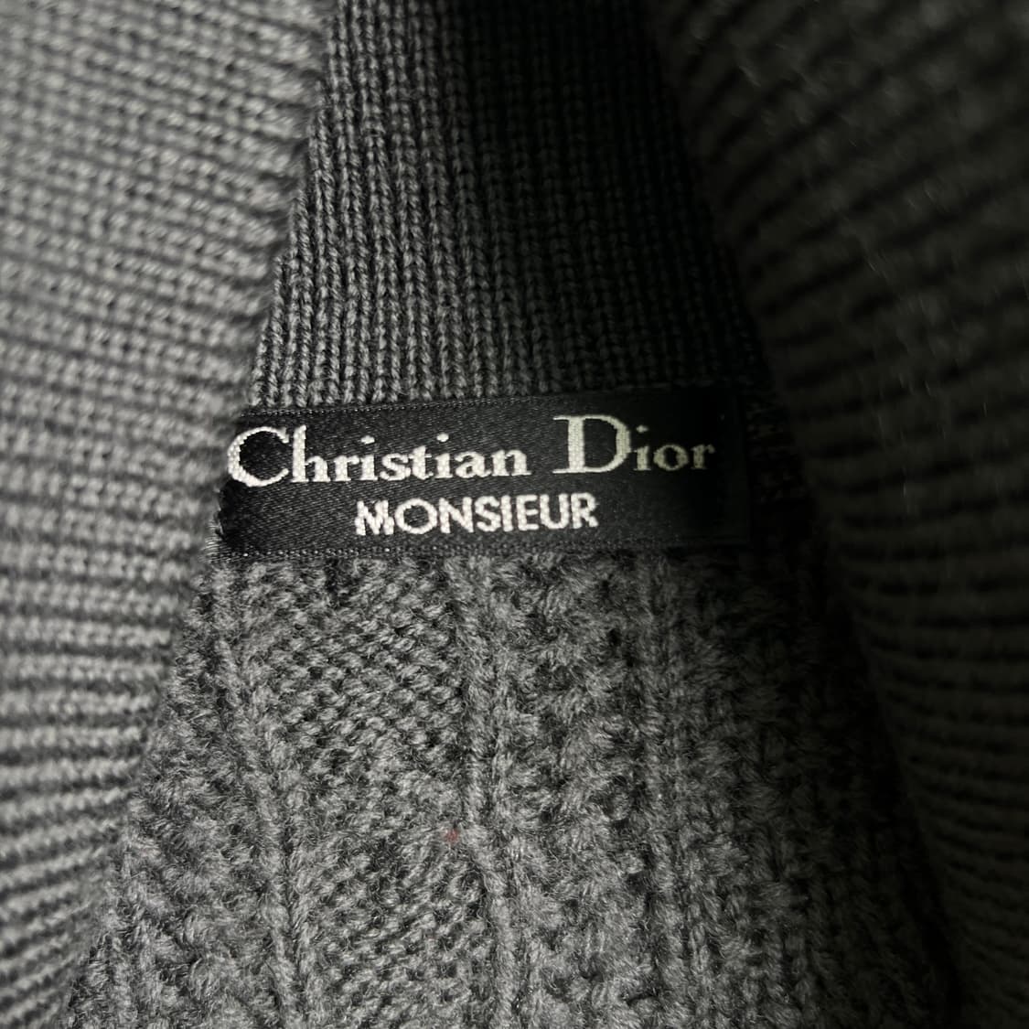 크리스찬 디올 무슈 숄 칼라 케이블 니트 스웨터 L 상품이미지3