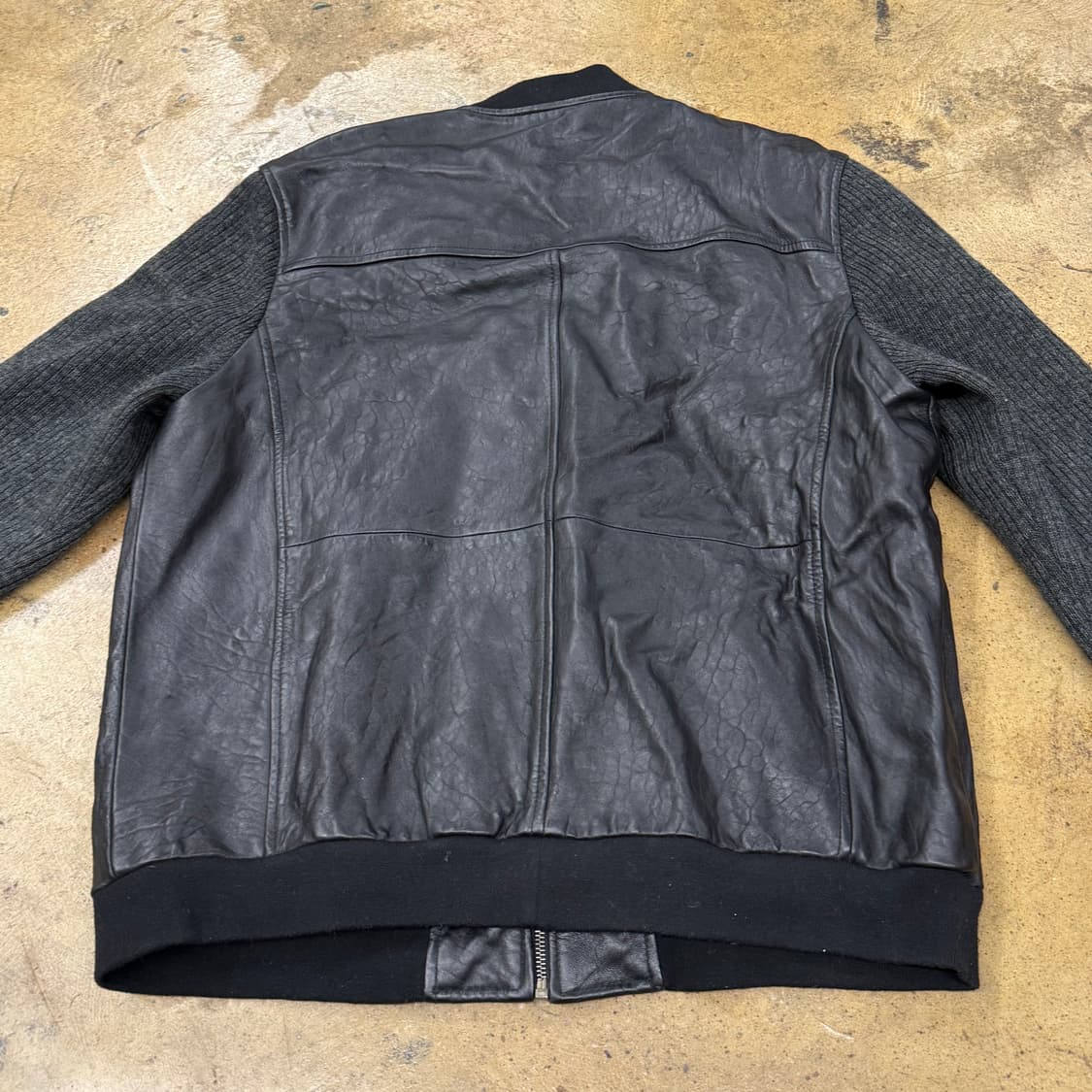 [정품] LANCCI 란찌 가죽 니트 배색 점퍼 b18 상품이미지4