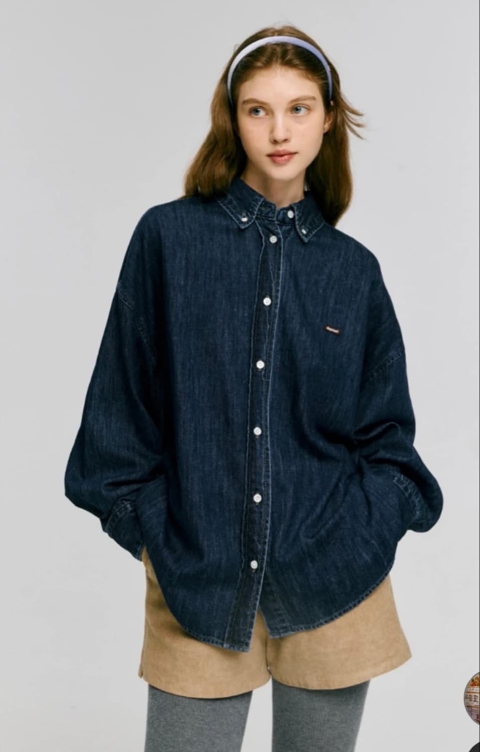 드파운드 박스 로고 데님 셔츠 (새상품) 상품이미지4