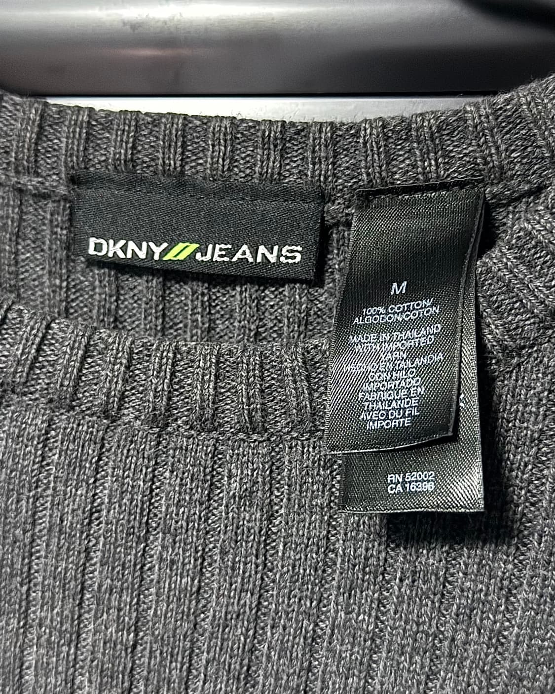 DKNY 도나카란 차콜 회색 쥐색 골지 니트 티 블랙 고스 펑크 락시크 상품이미지6