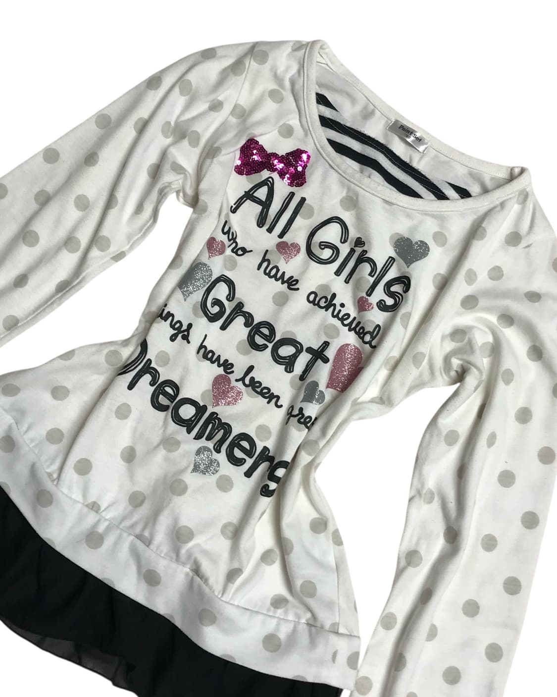 일본 빈티지 롱 키치 땡땡이 슬리브 상품이미지2