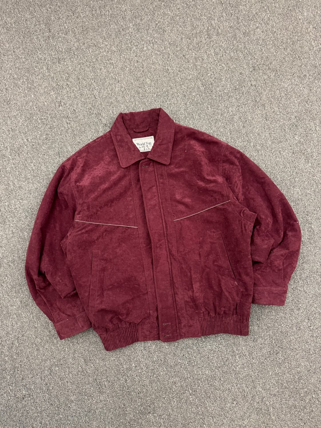 OS)World Top 빈티지 퍼플 코듀로이 블루종 봄버 자켓 상품이미지2