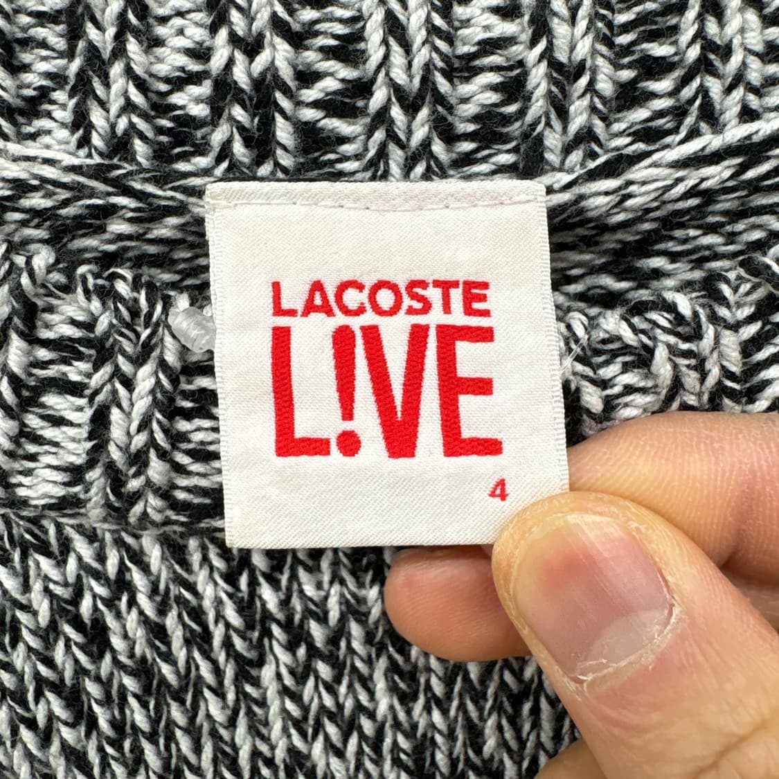라코스테 블랙/화이트 니트 스웨터 남m 상품이미지3