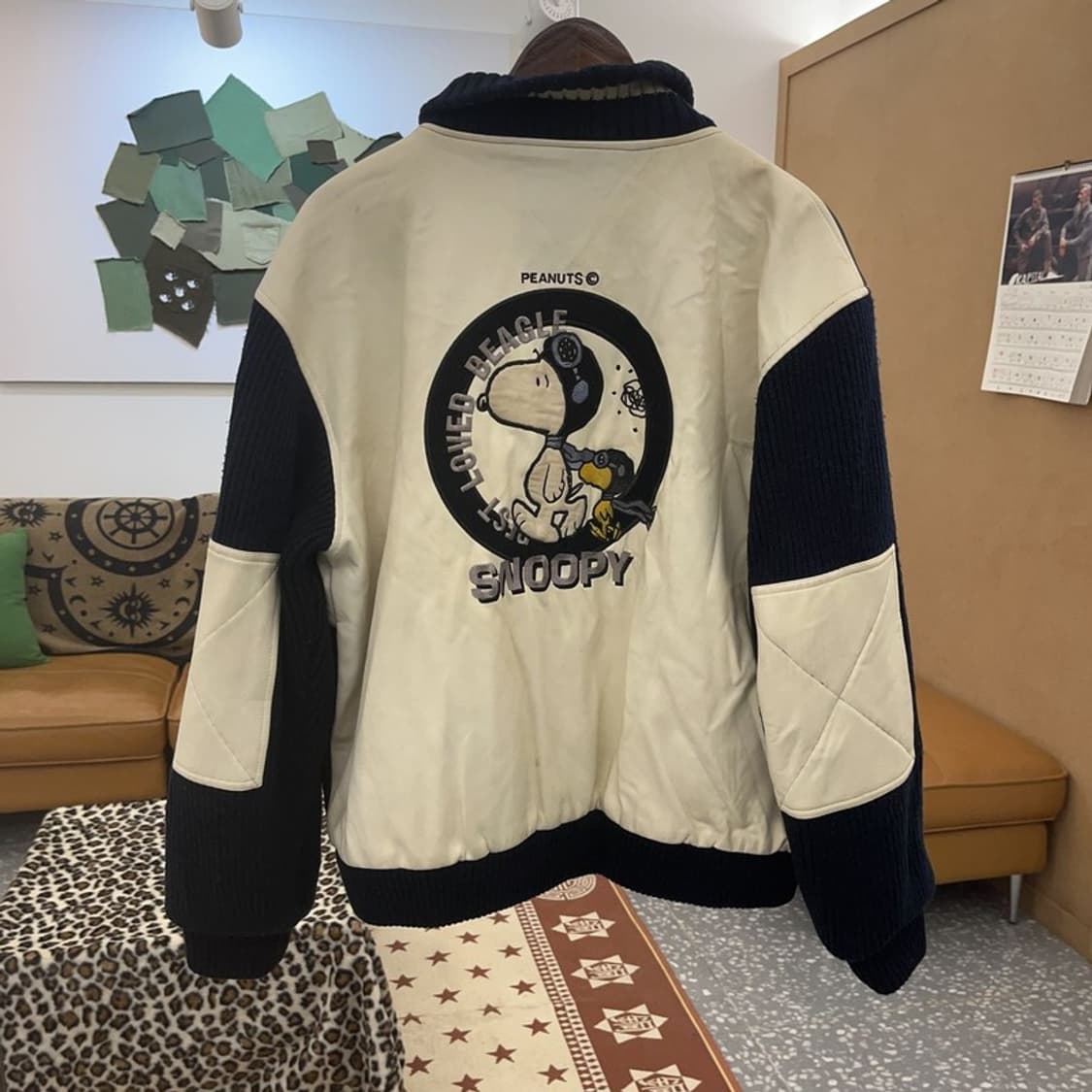 카스텔바작 피넛 키치 스누피 자수 레더 자켓 110 C08805 상품이미지3