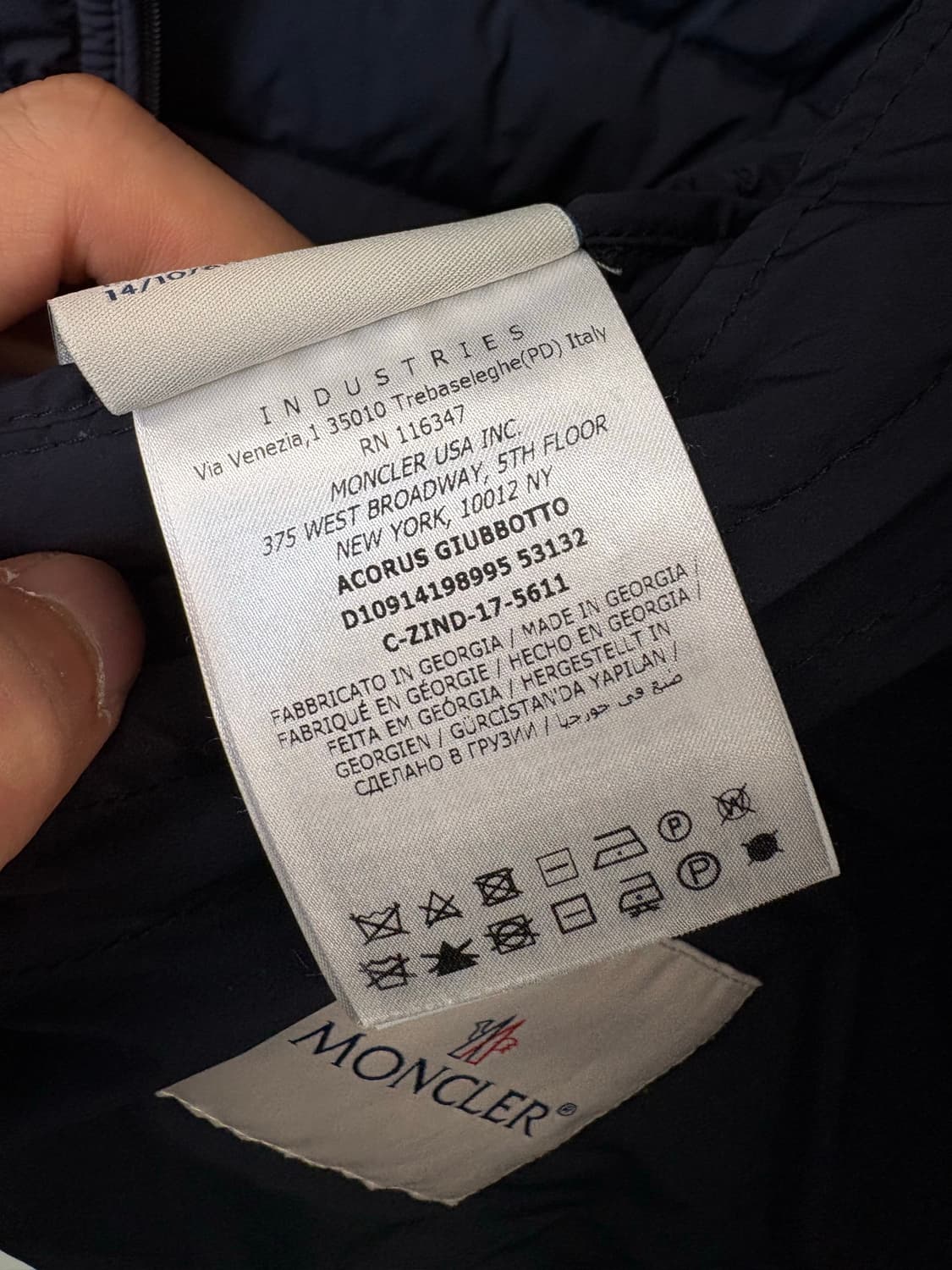 몽클레어 아코루스 구스다운 경량패딩 네이비 상품이미지7