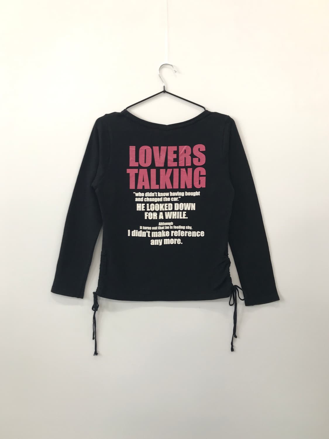 Jpn Punk Lettering Drawstring V-Neck Top 상품이미지6