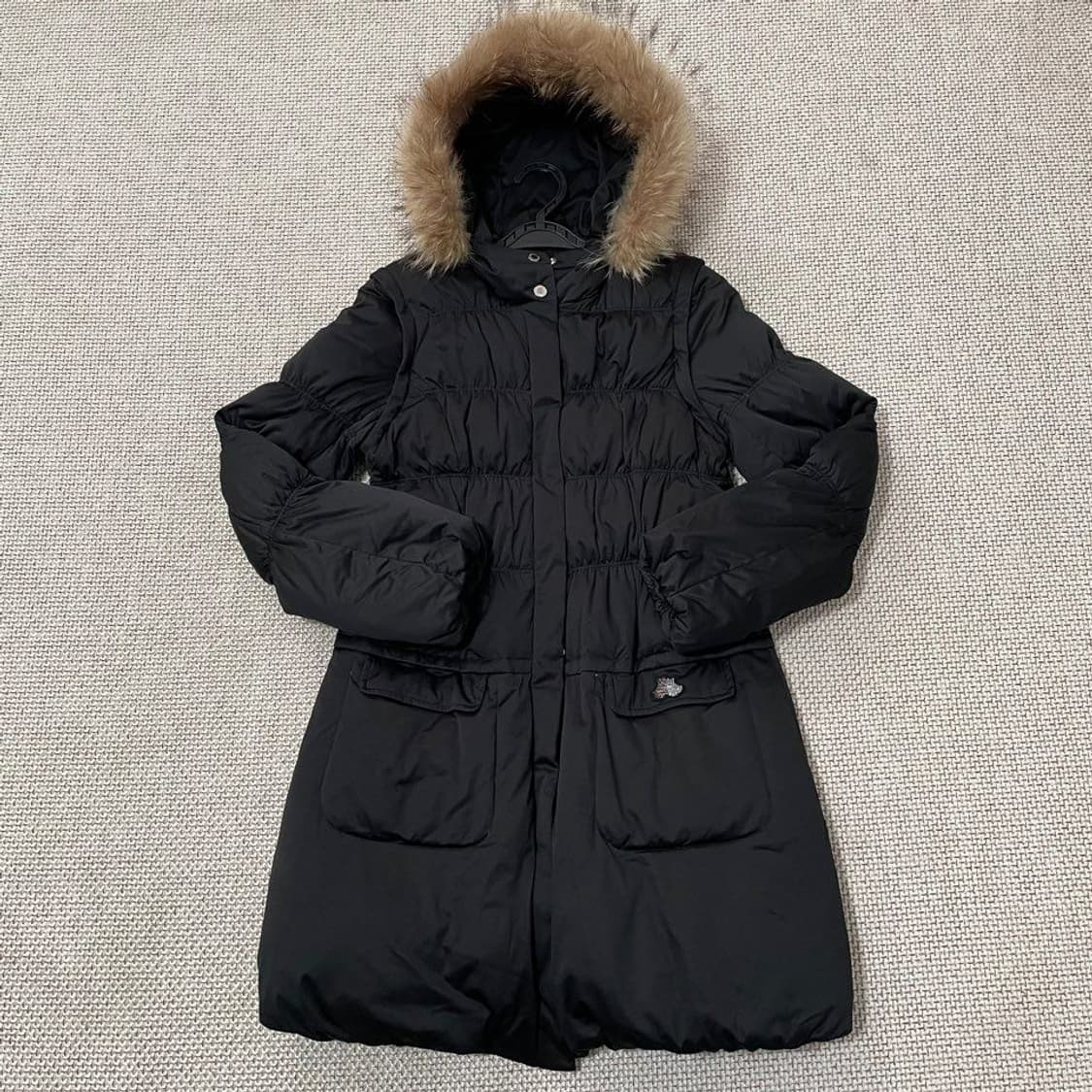 블랙앤화이트 여성 골프 롱패딩 6383 상품이미지1