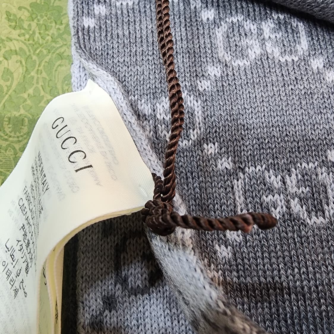 구찌  GG Two-Tone 울 스카프 그레이 새제품 택O 상품이미지7