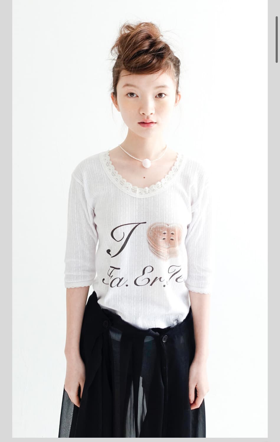 {구해요} fa.er.ie lace T-shirt (ivory) 상품이미지1
