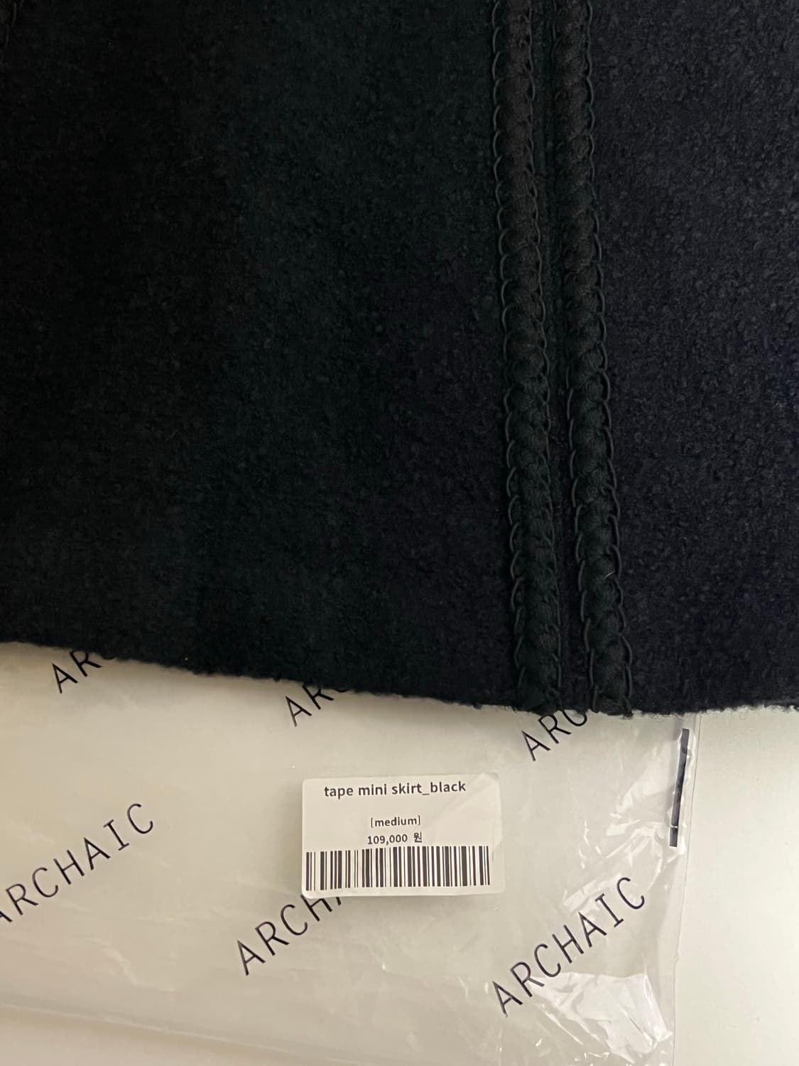 아르카익 ARCHAIC tape mini skirt_black 상품이미지5