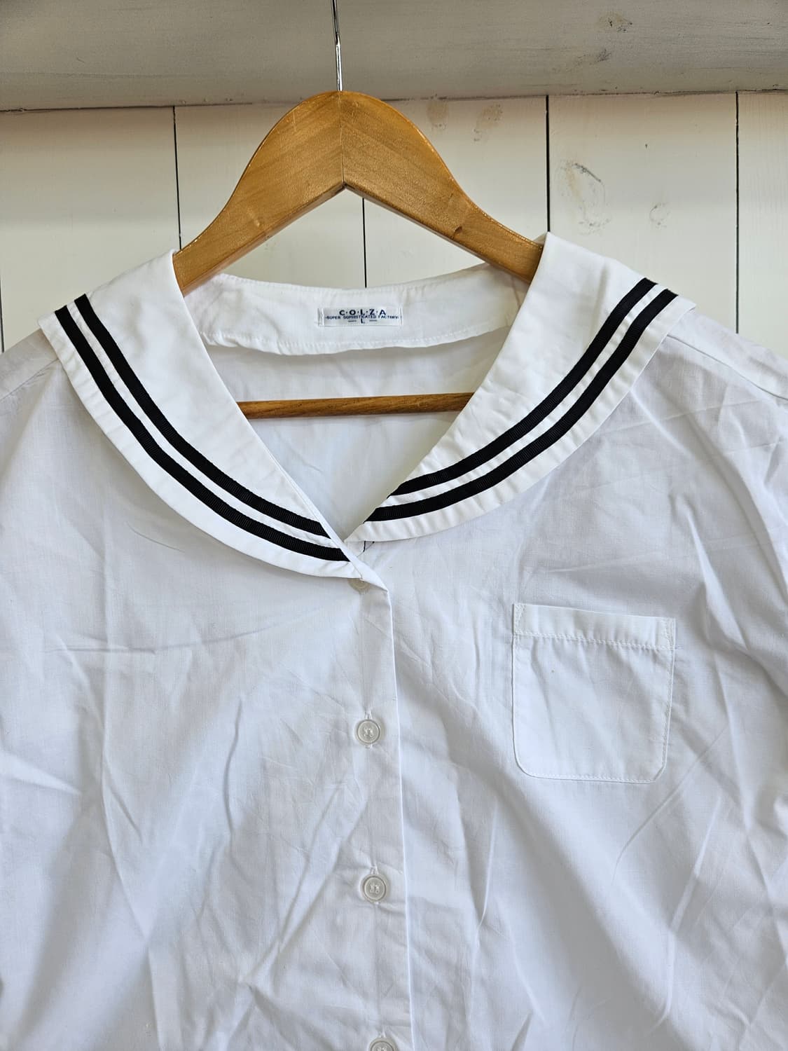 COLZA세일러 크롭 반팔 블라우스 상품이미지3