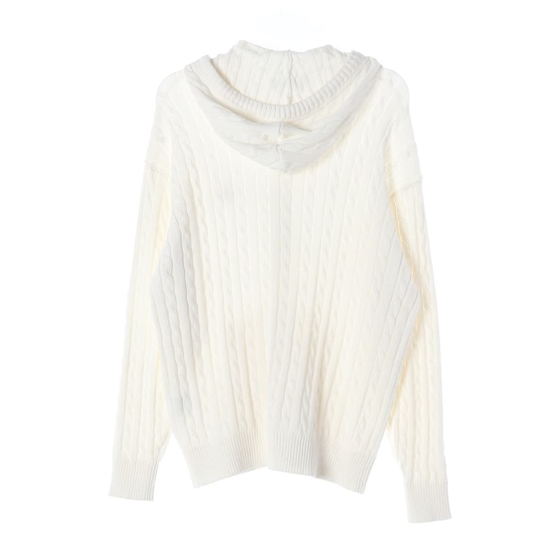 YALE 케이블 니트 후드 집업 아이보리 M 상품이미지2