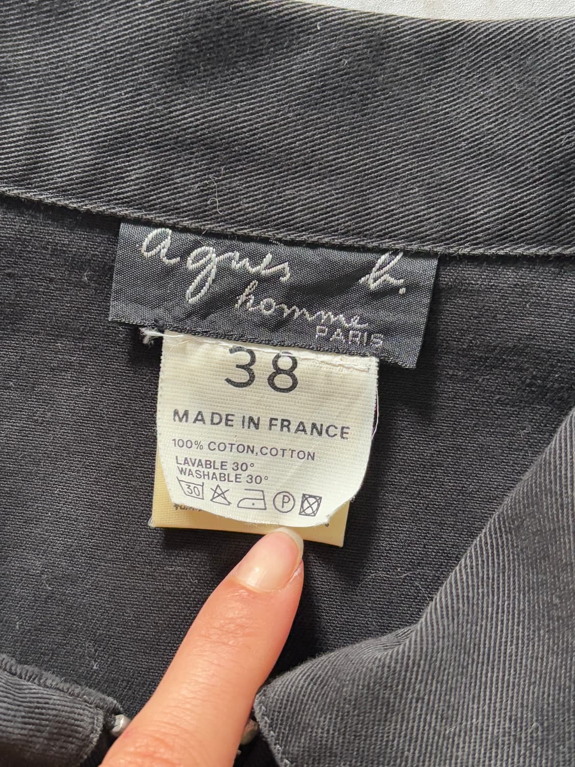 Agnes B 아네스베 90s 블랙 셔츠 집업 자켓 상품이미지8