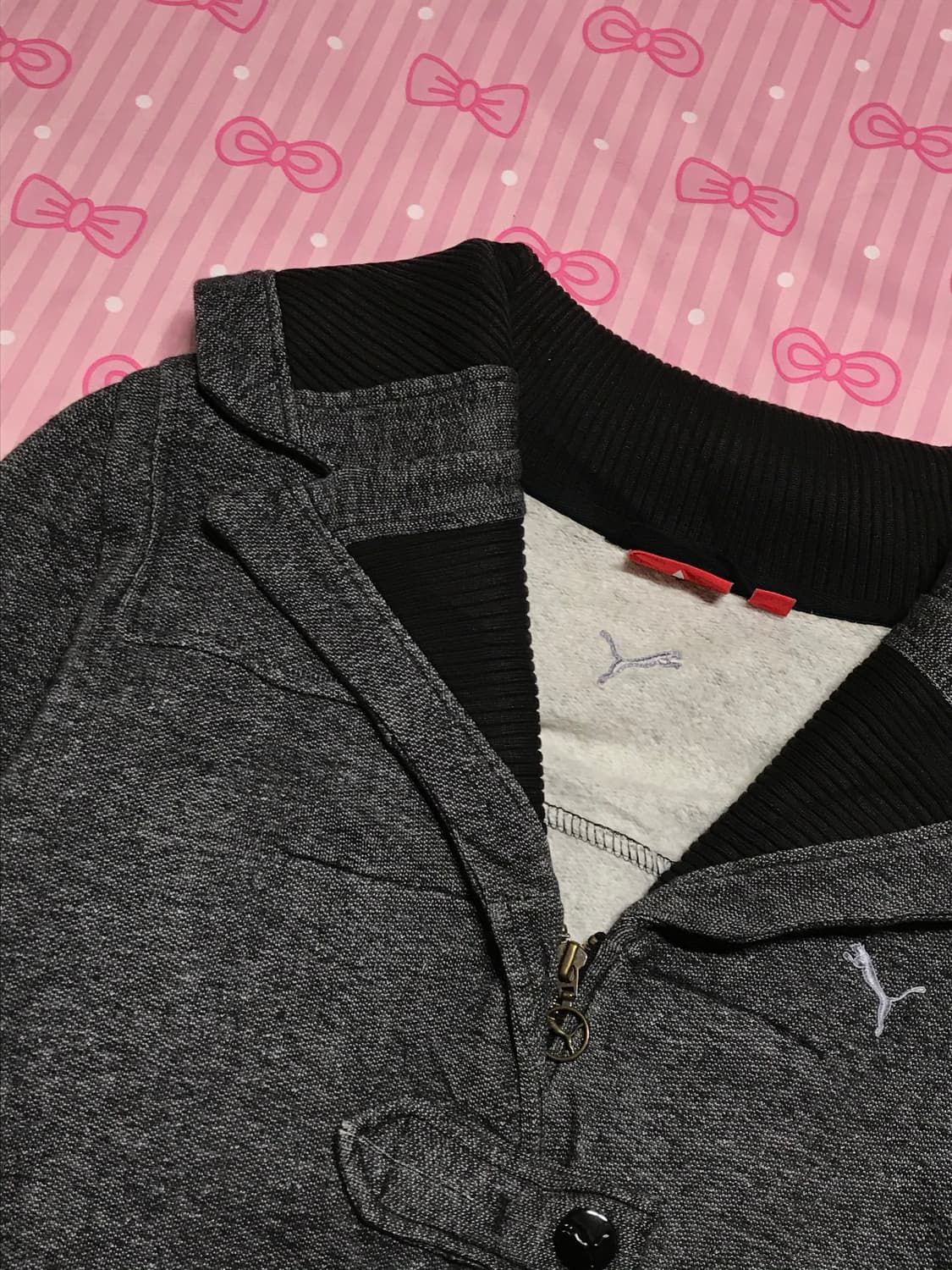 Puma 푸마 버튼 집업 y2k 차콜 2008년대 제품 상품이미지4