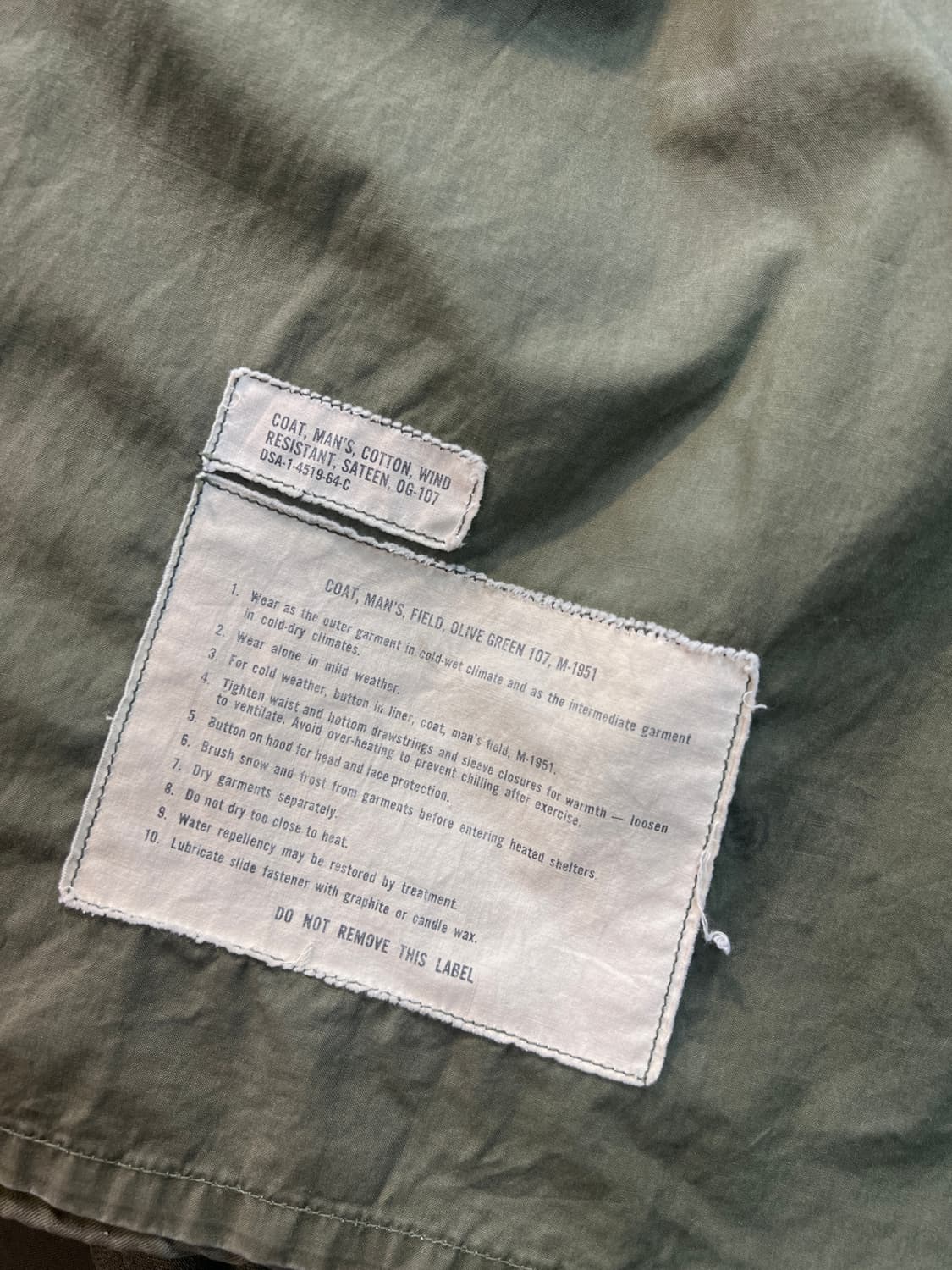 미군 M51 필드자켓 (후기형)OG-107 상품이미지8
