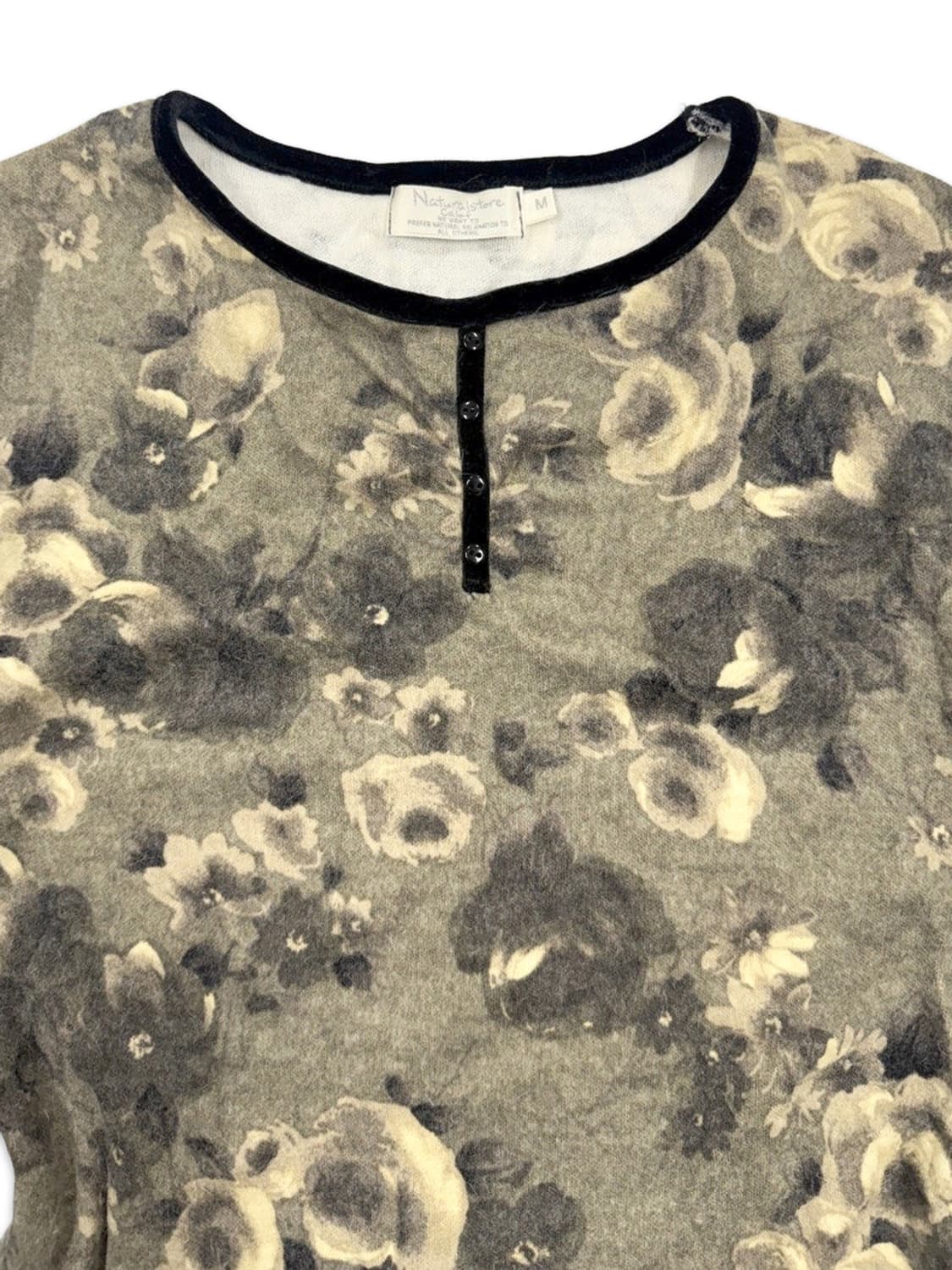 빈티지 베이지 카키 로즈 긴팔티 상품이미지3