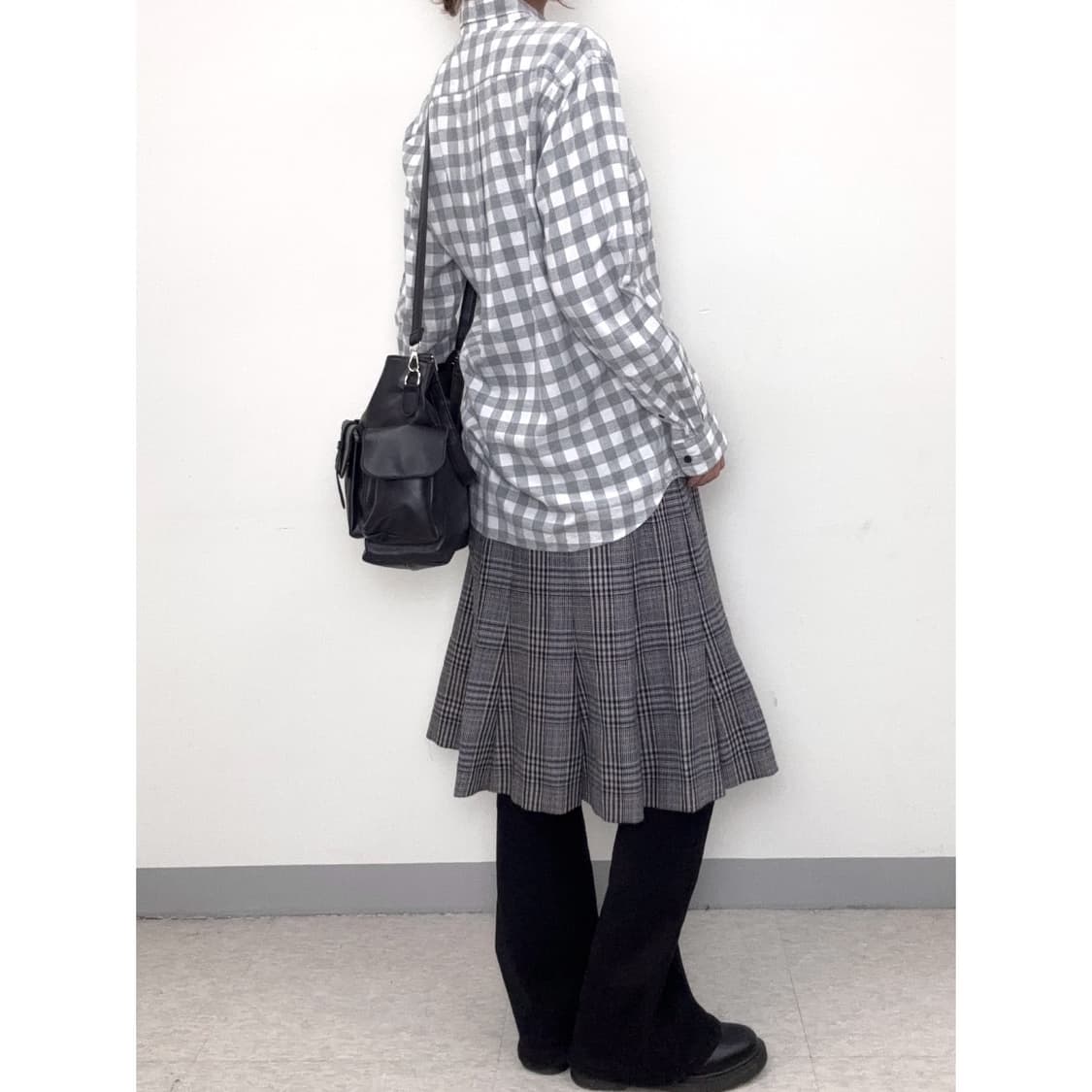 빈티지 그레이 체크 셔츠 상품이미지3