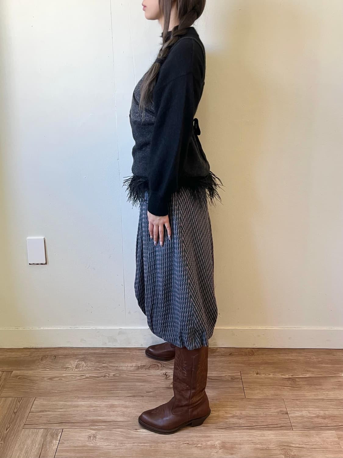 japan vtg 백 로브 뷔스티에 상품이미지8