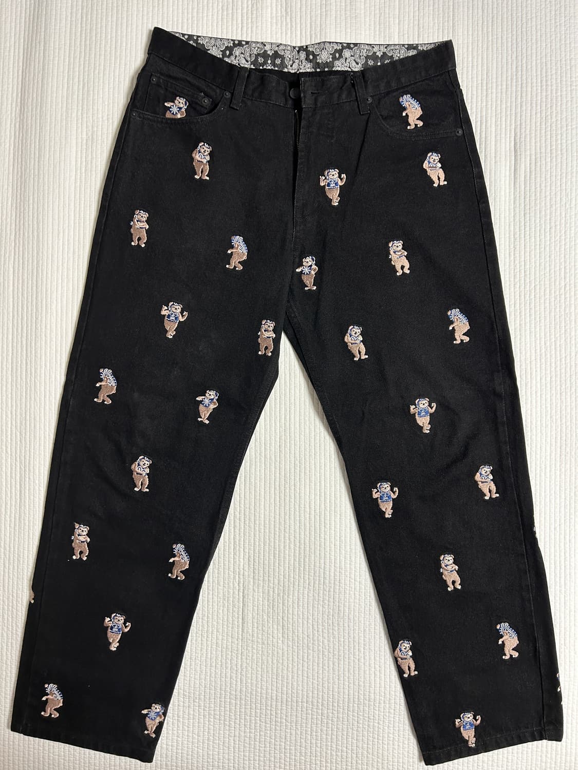 라퍼 멀티베어 자수 데님팬츠 상품이미지1