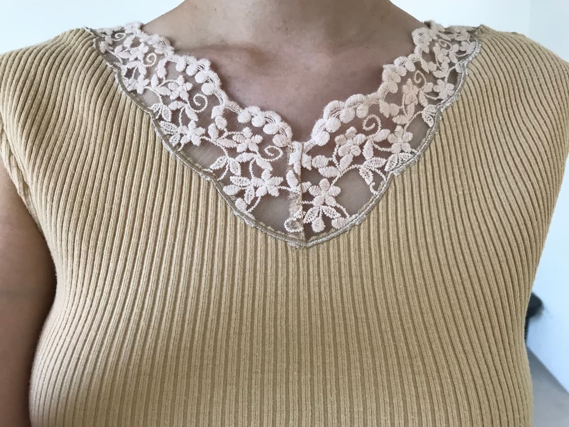 vintage beige lace sleeveless 상품이미지7