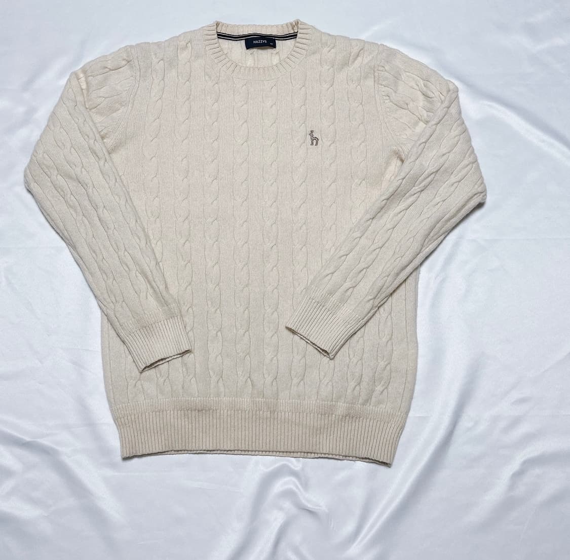 해지스 울100 니트 남성 100 아이보리 상품이미지1