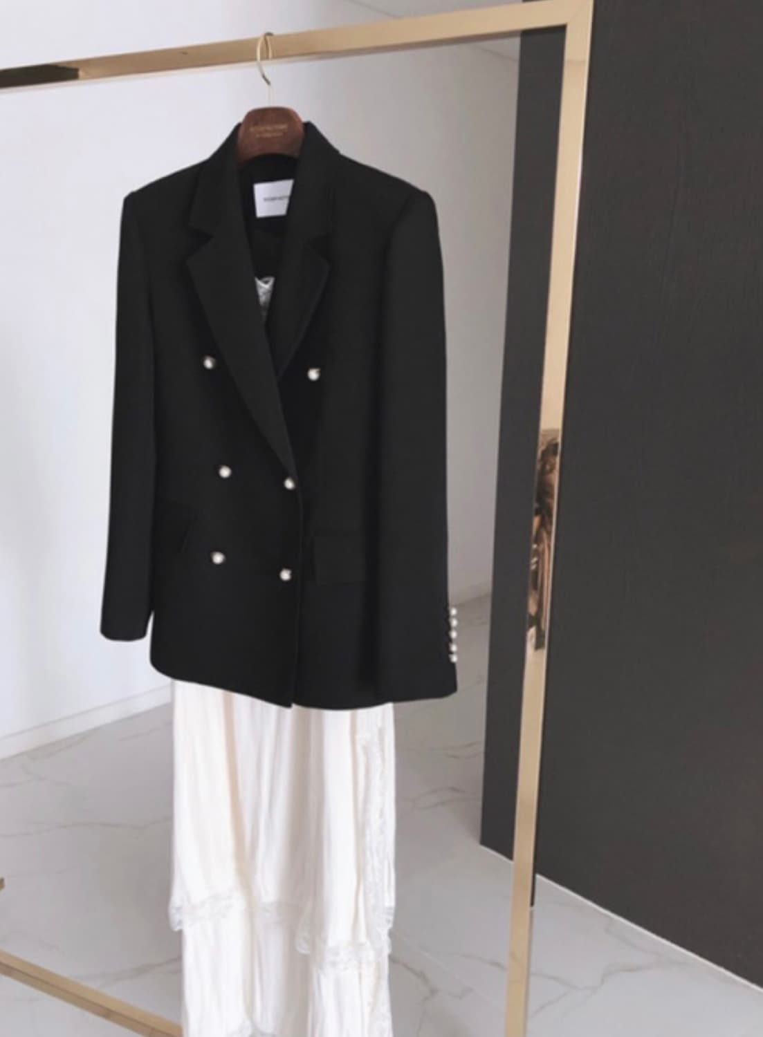 로즈팩토리 스티치 자켓 S 진주 버튼 블랙 아네로즈 시에 로즈니 로아르 상품이미지1