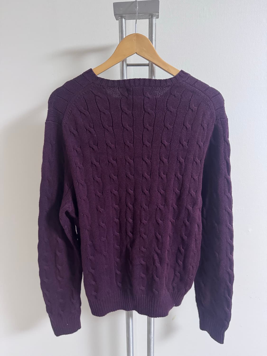 폴로 랄프로렌 케이블 니트 버건디 사이즈 L 상품이미지6