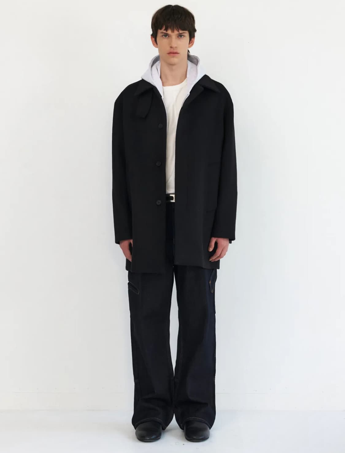 L) 윈더 본디드 울 하프 코트 상품이미지4