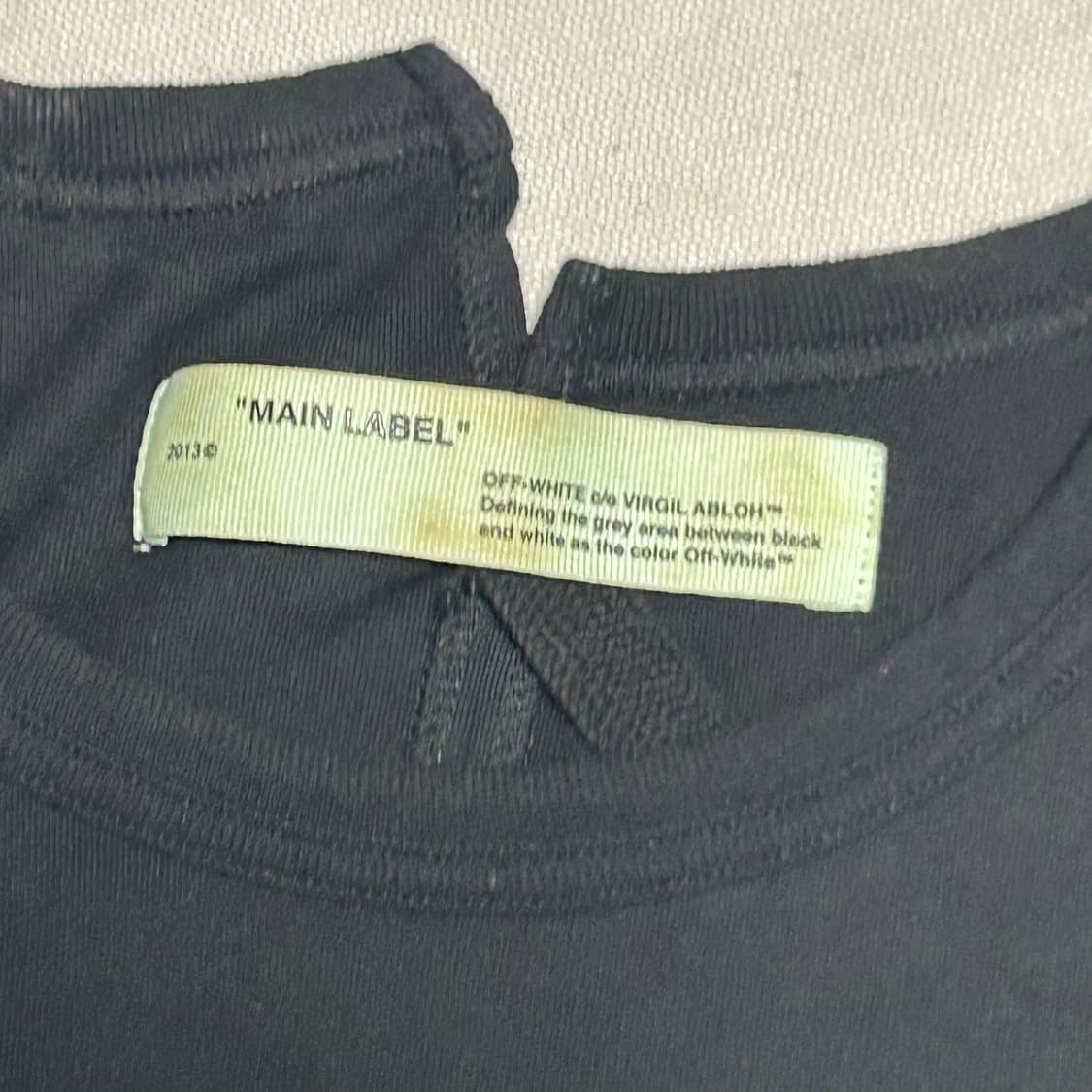 S 오프화이트 모토 스플라이스드 블랙 반팔티 상품이미지4