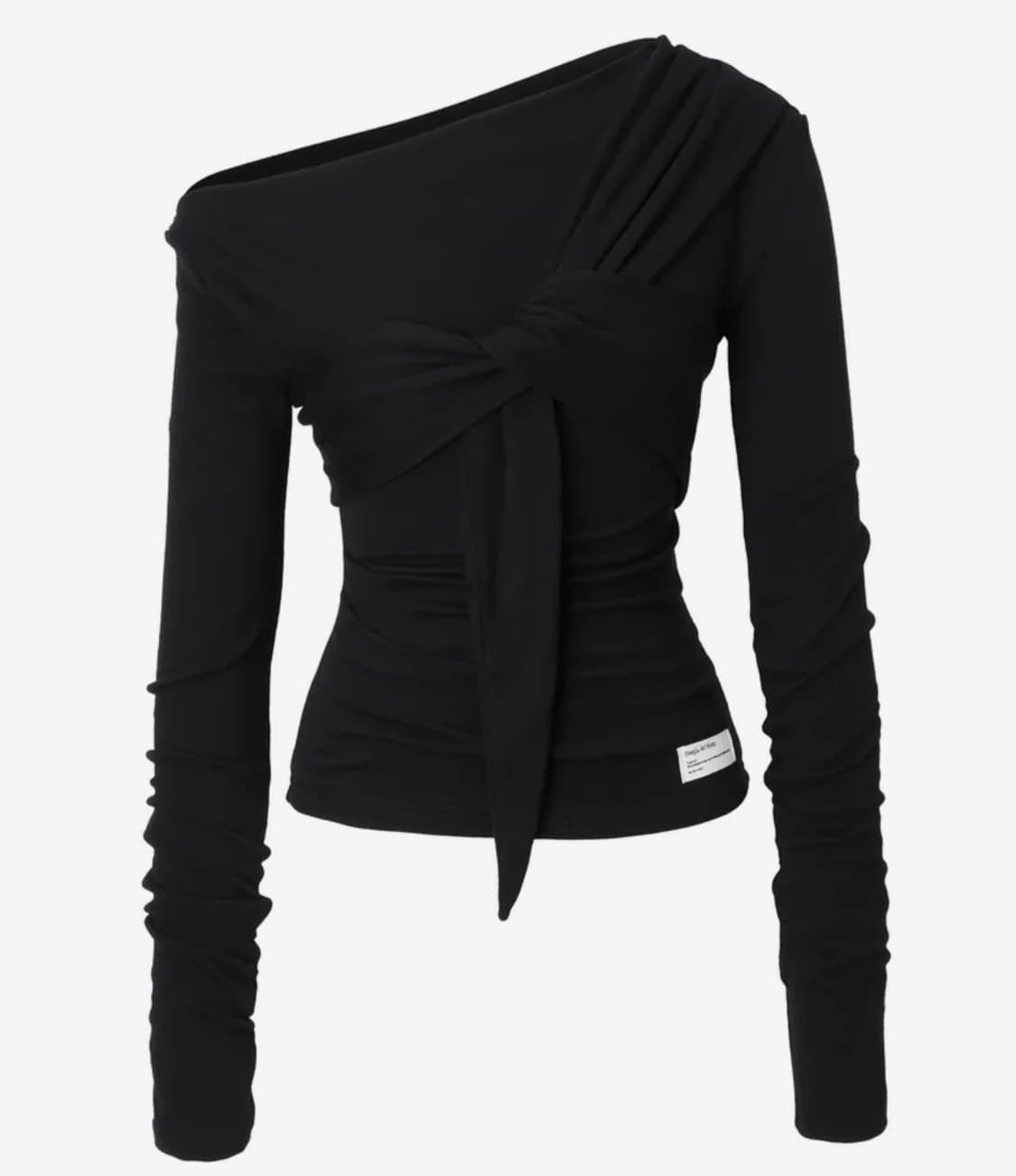 이네기 드레이프 플로우 롱슬리브 블랙 상품이미지1