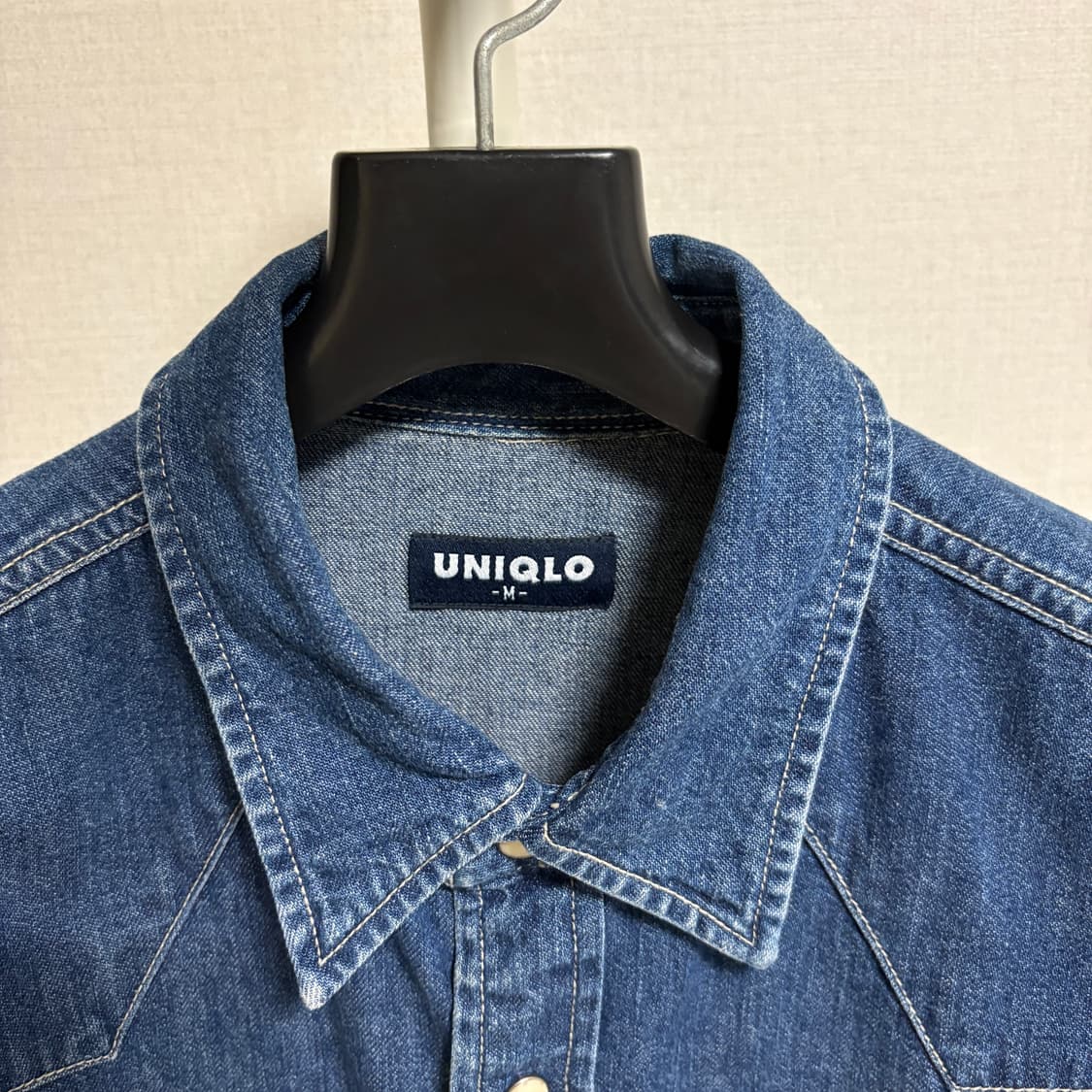 유니클로 데님 웨스턴 셔츠 / 진청, M 상품이미지4