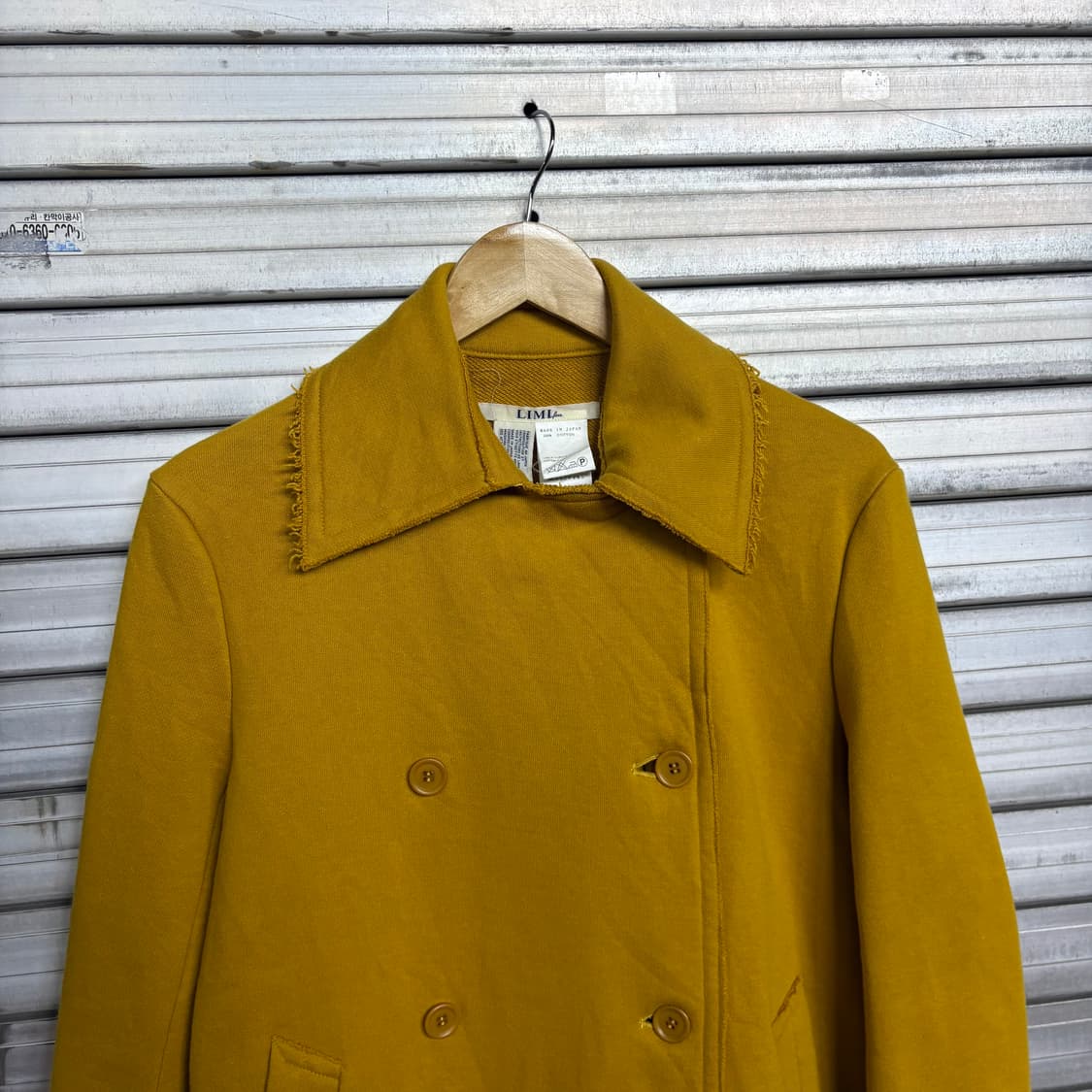 LIMI feu 머스타드 코튼 더블 브레스티드 코트 상품이미지7
