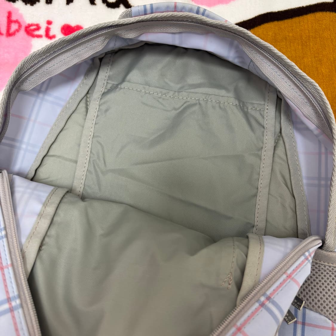Benetton 베이비블루 체크 백팩🩵🪽 상품이미지6