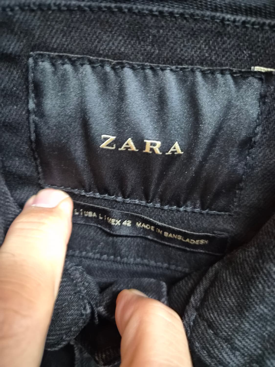 L) ZARA 자라 블랙 데님 자켓 팝니다 상품이미지2
