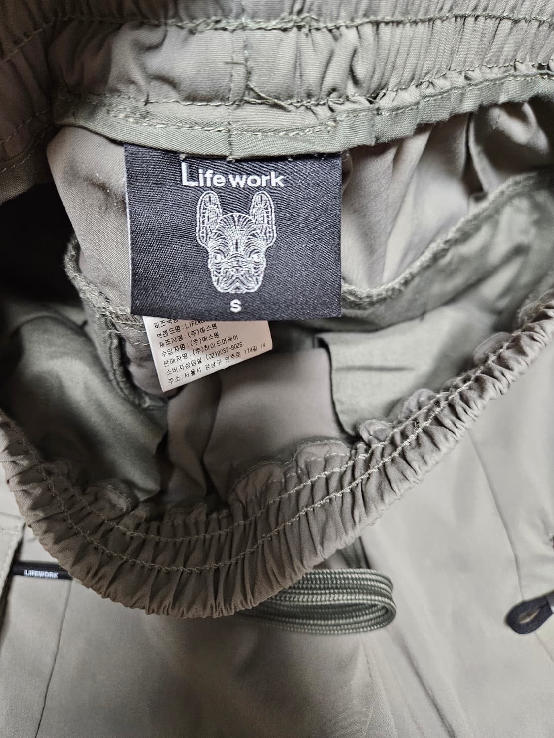 라이프워크 나일론 지퍼 카고 조거팬츠 S카키 상품이미지5