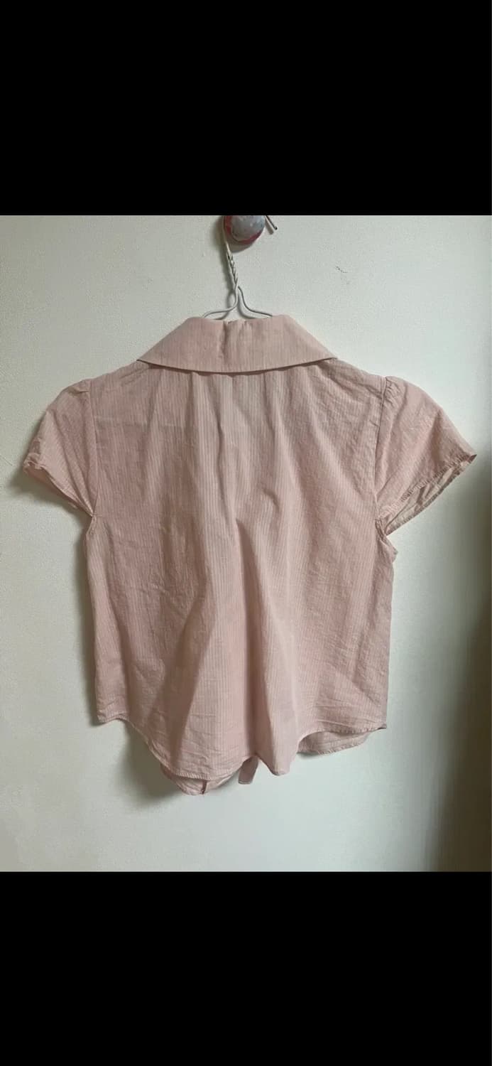어랜 코튼 빈티지 카라 블라우스 핑크 상품이미지6
