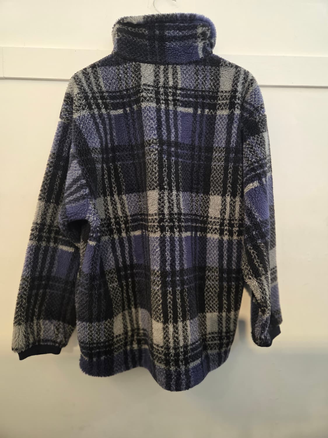 90s 빈티지 콜롬비아 타탄체크 쿼터집 플리스 상품이미지2