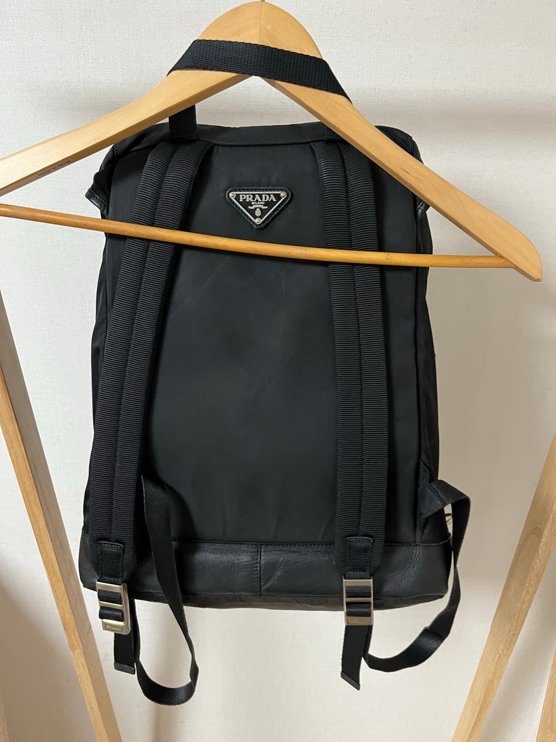 프라다 블랙 나일론 레더 우산꽂이 백팩 정품 상품이미지2