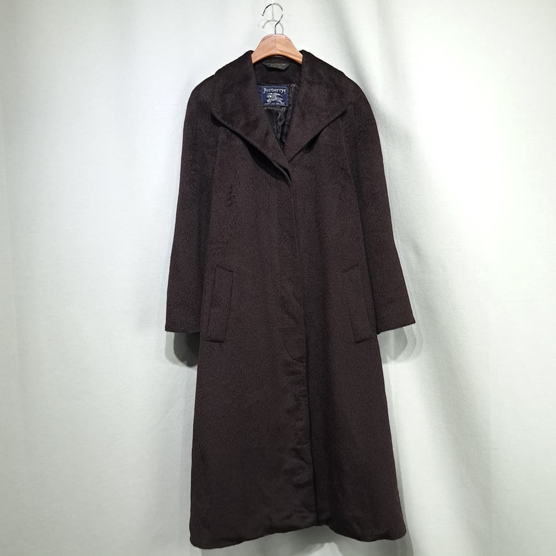 CN983W L 버버리 빈티지 다크브라운 모헤어 울 롱코트 상품이미지1