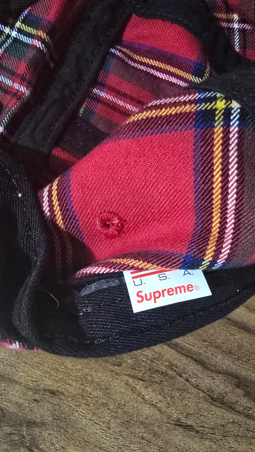 슈프림 워시드 치노 트윌 캠프캡 레드 타탄 - 20FW 상품이미지5