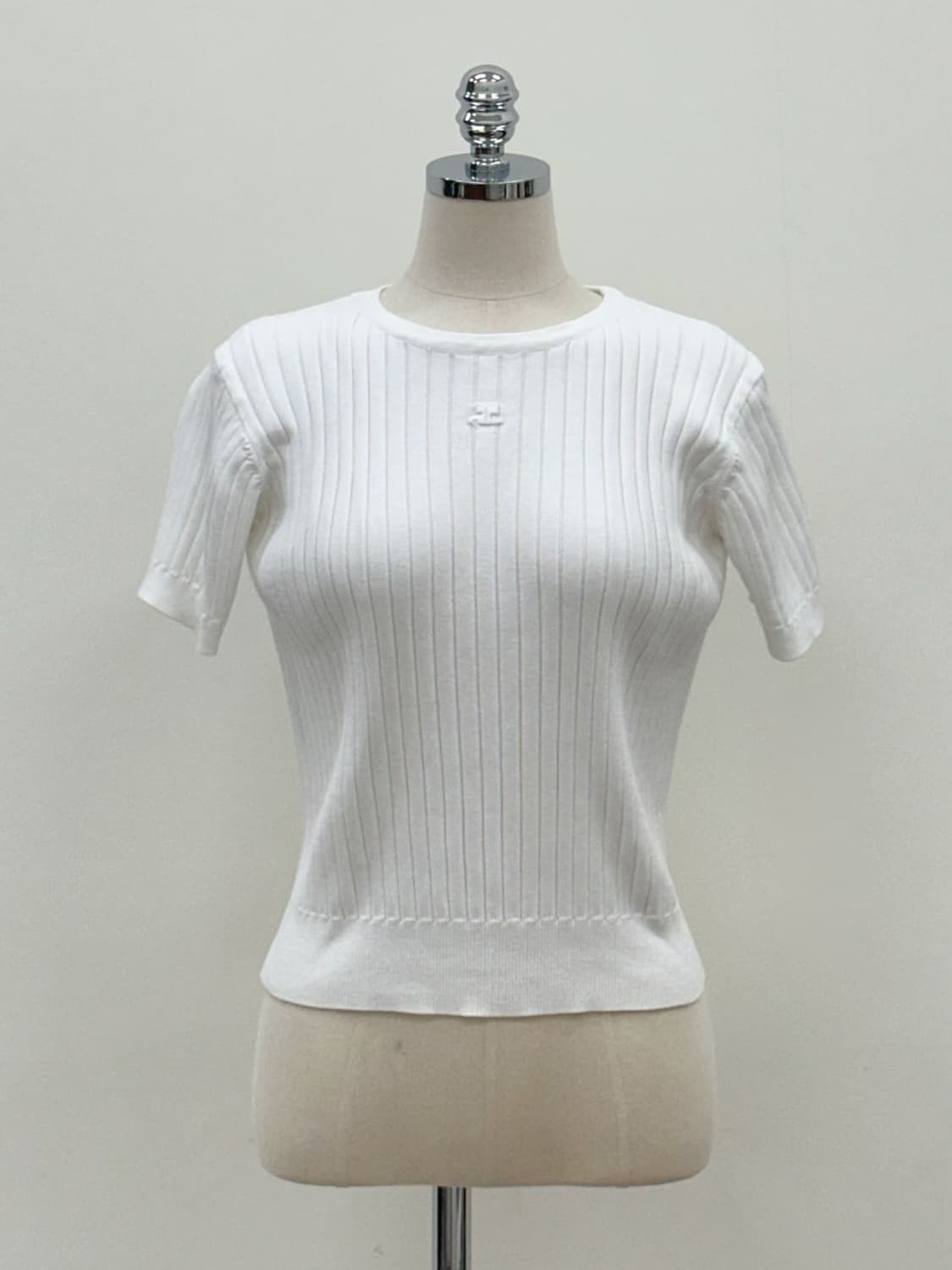courreges / 꾸레쥬 화이트 코튼 반팔 니트 상품이미지10
