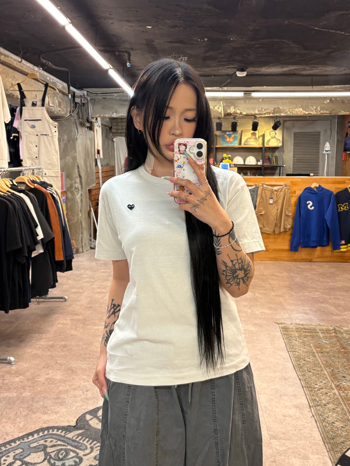 꼼데가르송 화이트 반팔 티셔츠 #csz4273 상품이미지1