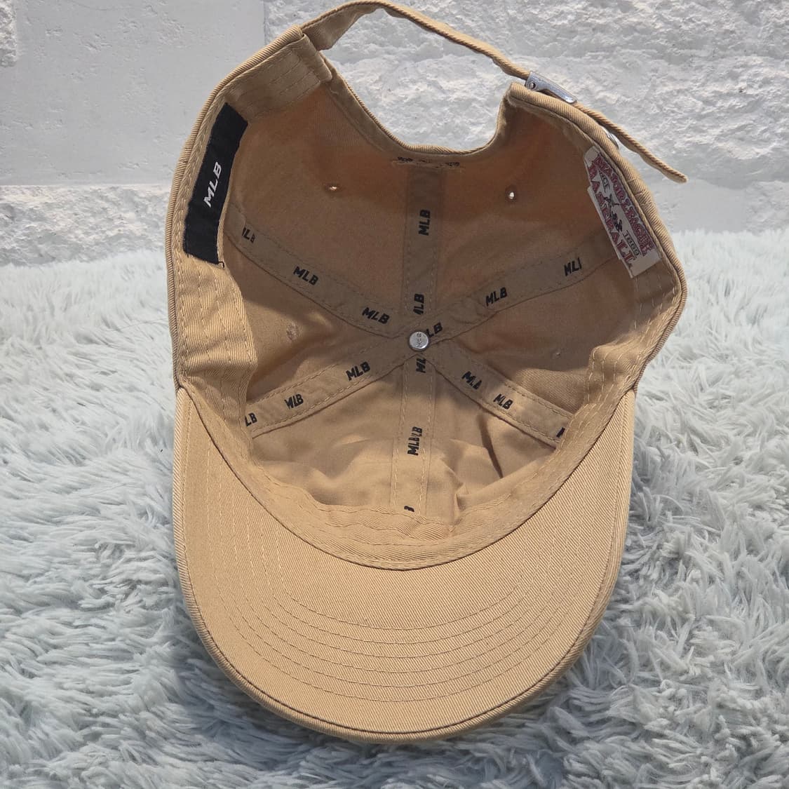 1p-8:MLB LA 다저스 베이지 코튼 볼캡 프리사이즈 (56-59) 상품이미지6