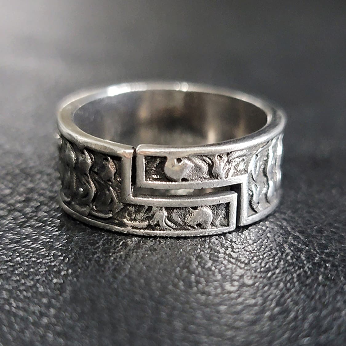 Godpunch 실버 남자 엔틱 빈티지 명품 용기 주먹 반지 상품이미지4