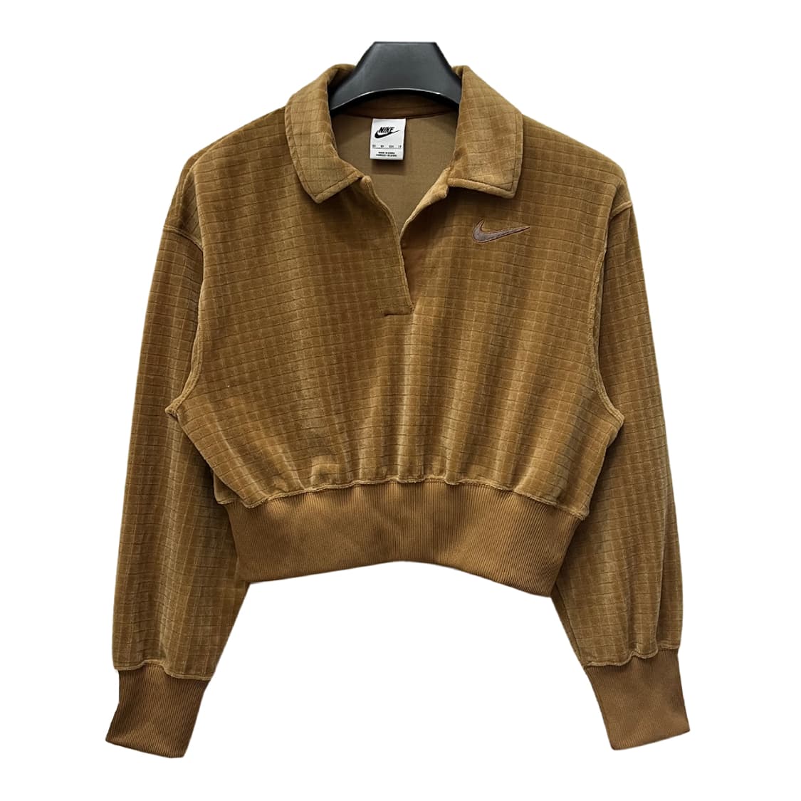 나이키 NSW 에일 브라운 벨루어 폴로 셔츠 XS 상품이미지1