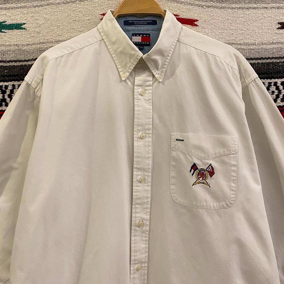 90s USA 타미힐피거 빅로고 주머니 코튼셔츠 상품이미지8