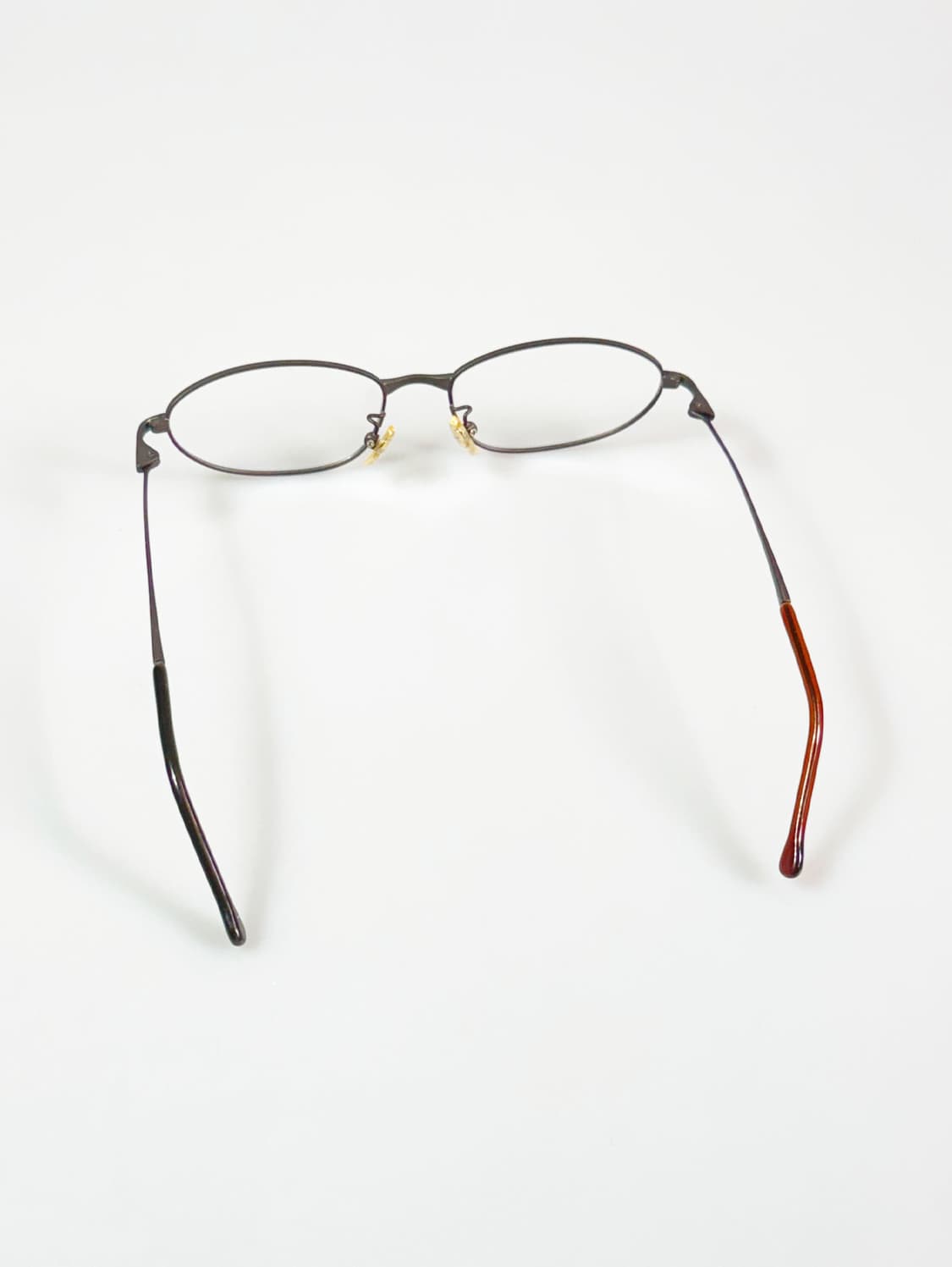 90s 매트 다크 그레이 슬림 오벌 메탈 프레임 빈티지 안경 상품이미지5