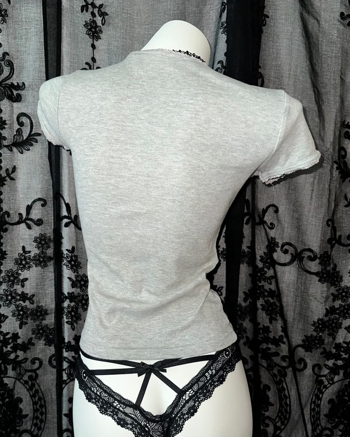 Gray cross cubic short-sleeved 상품이미지3