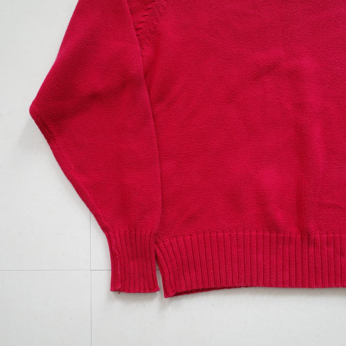 폴로 랄프로렌 레드 코튼 스웨터 L (90s) 상품이미지9